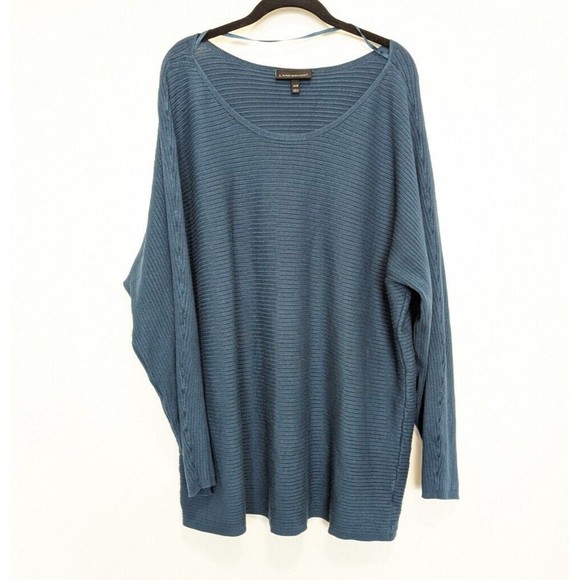 Lane Bryant Sweaters - LANE BRYANT Ribbed Sweater Womens Plus Size 26/28 Teal Long Sleeve Dolman Sleeve